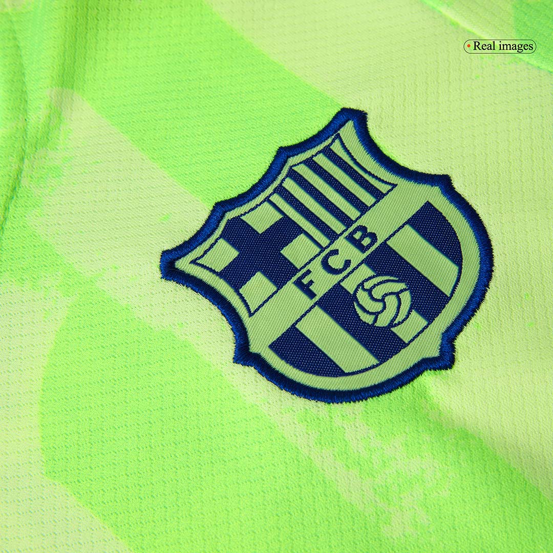 UCL Kids Barcelona Third Away Soccer Jersey Kit (Jersey+Shorts) Spotify Logo Without Text - Pro Jersey Shop