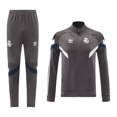 Men's Real Madrid Training Jacket Kit (Jacket+Pants) 2024/25 -Gray - Pro Jersey Shop