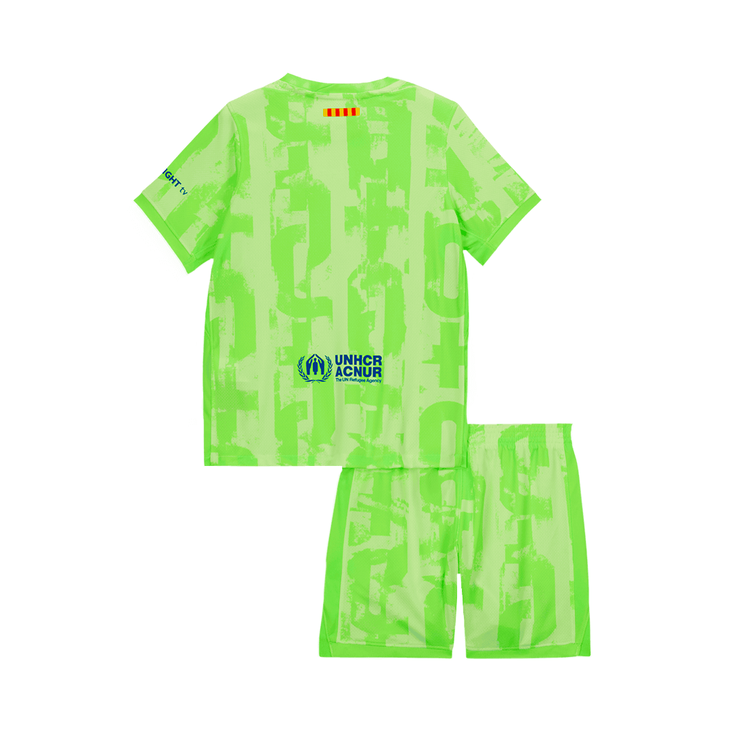 UCL Kids Barcelona Third Away Soccer Jersey Kit (Jersey+Shorts) Spotify Logo Without Text - Pro Jersey Shop