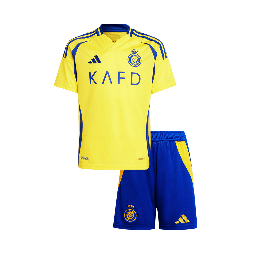 Kids Al Nassr Home Soccer Jersey Kit (Jersey+Shorts) - Pro Jersey Shop