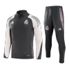 Men's Real Madrid Zipper Tracksuit Sweat Shirt Kit (Top+Trousers) 2024/25 -Gray - Pro Jersey Shop