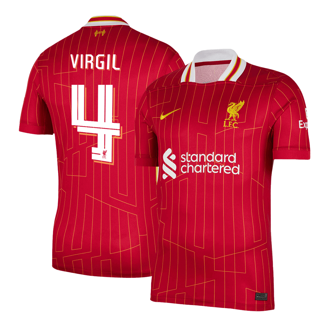 UCL Men's VIRGIL #4 Liverpool Home Soccer Jersey Shirt - Fan Version - Pro Jersey Shop