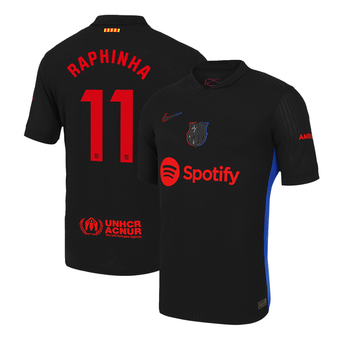 Men's Authentic RAPHINHA #11 Barcelona Away Soccer Jersey Shirt - Player Version - Pro Jersey Shop
