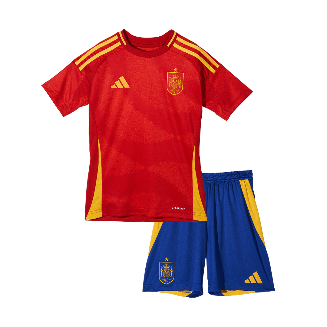 Premium Quality Kids's Spain Home Soccer Jersey Kit (Jersey+Shorts) Euro Euro - Pro Jersey Shop
