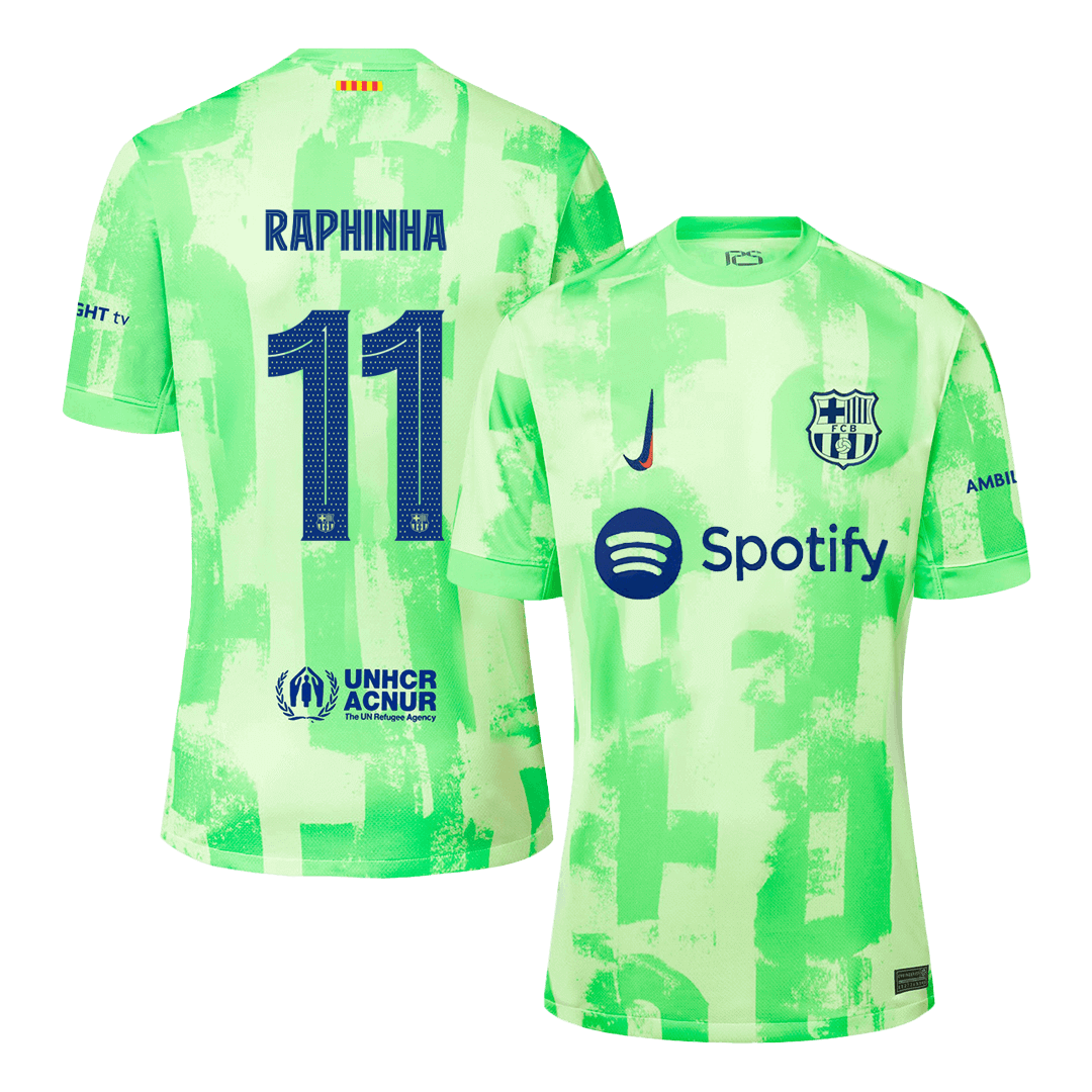 Premium Quality Men's RAPHINHA #11 Barcelona Third Away Soccer Jersey Shirt - Fan Version - Pro Jersey Shop