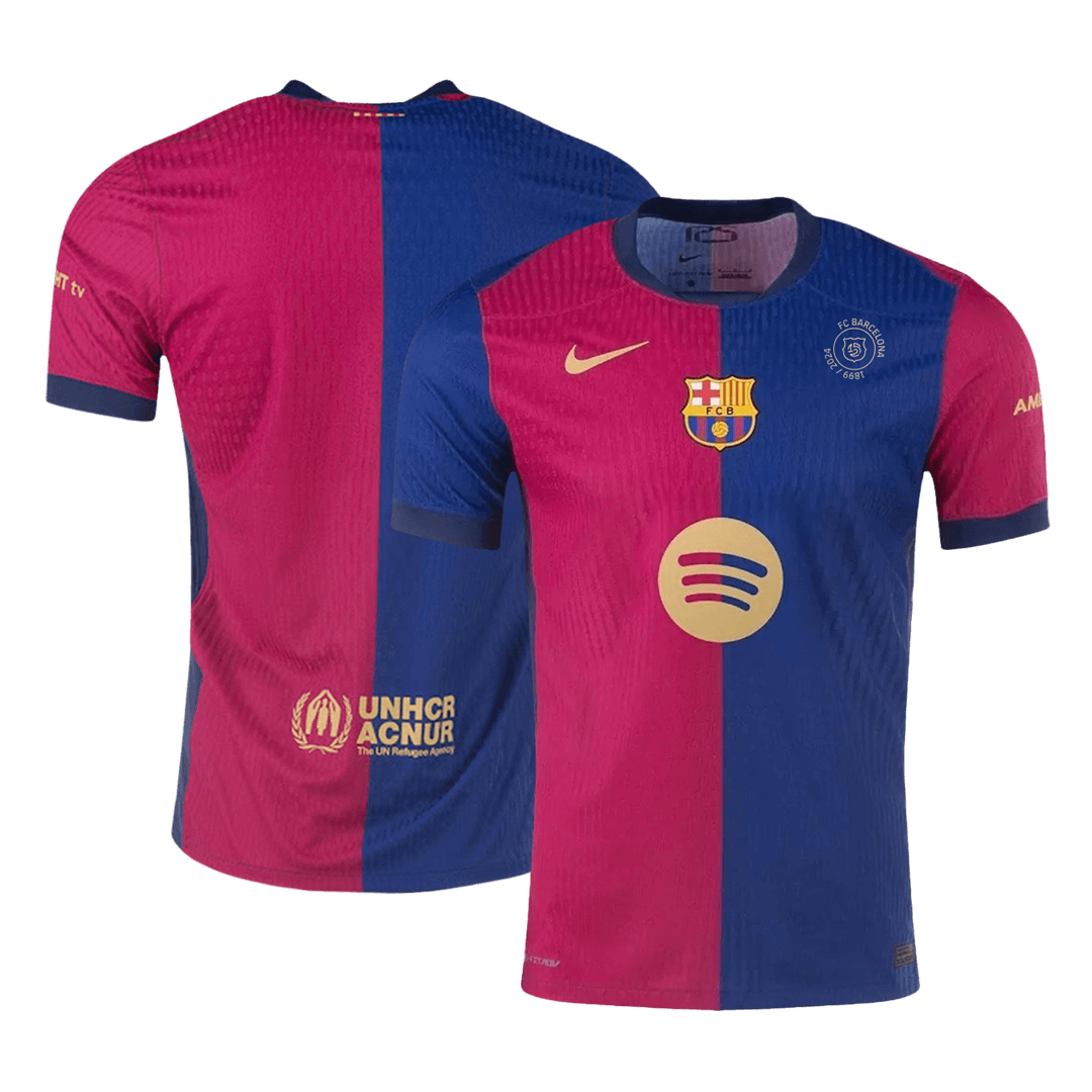 Men's Authentic Barcelona 125th Anniversary Home Soccer Jersey Shirt Spotify Logo Without Text - Player Version - Pro Jersey Shop