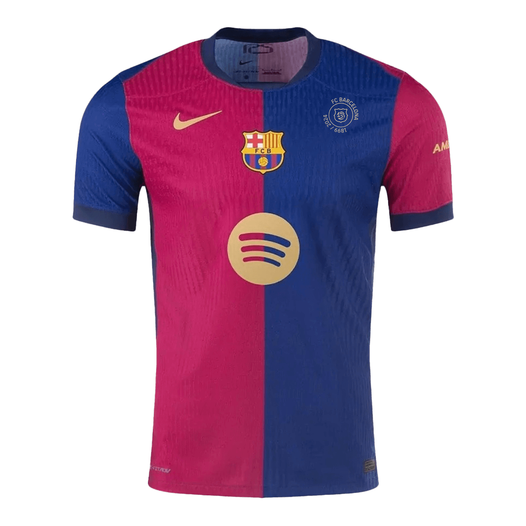Men's Authentic Barcelona 125th Anniversary Home Soccer Jersey Shirt Spotify Logo Without Text - Player Version - Pro Jersey Shop