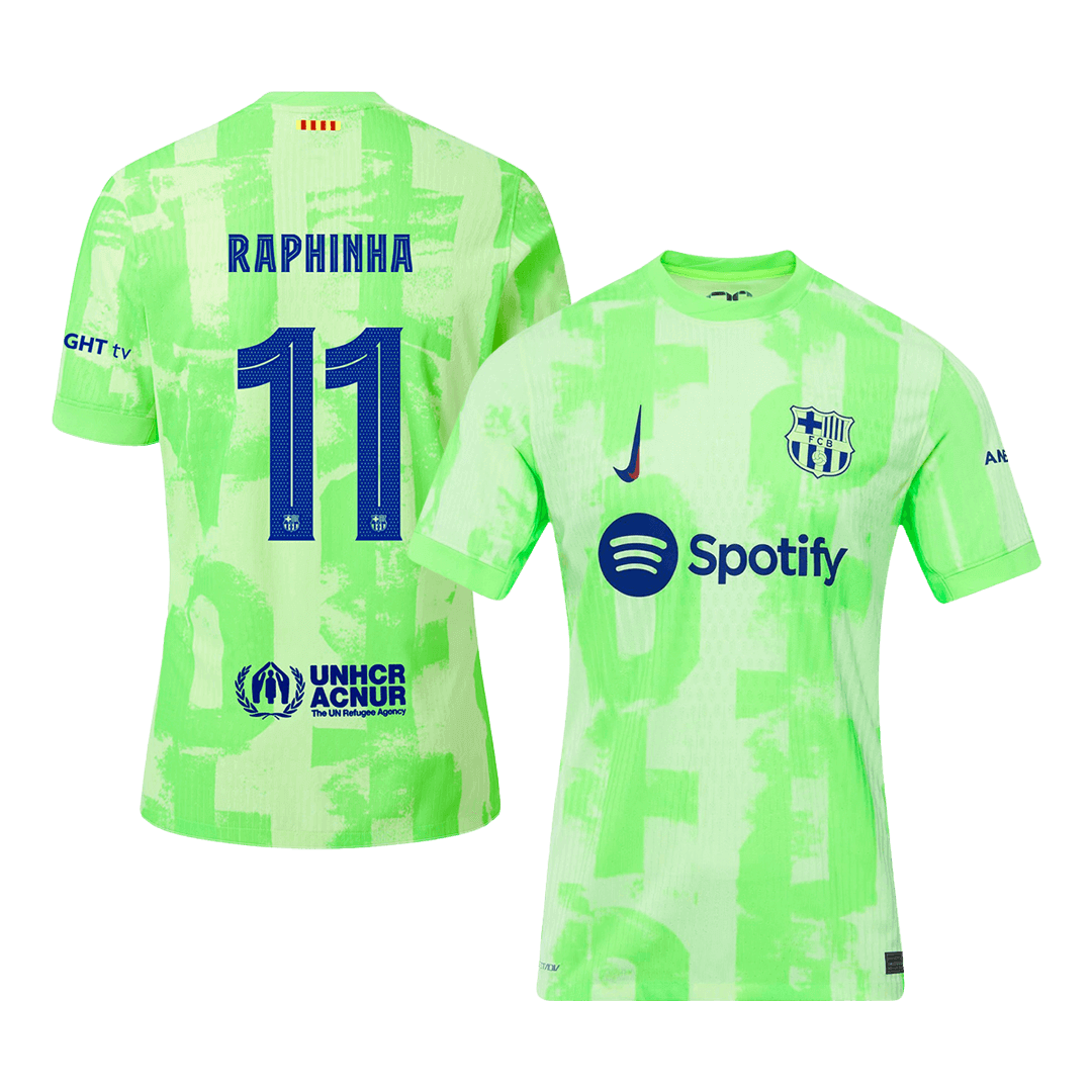 Barcelona RAPHINHA #11 Third Away Soccer Jersey Authentic UCL - Pro Jersey Shop