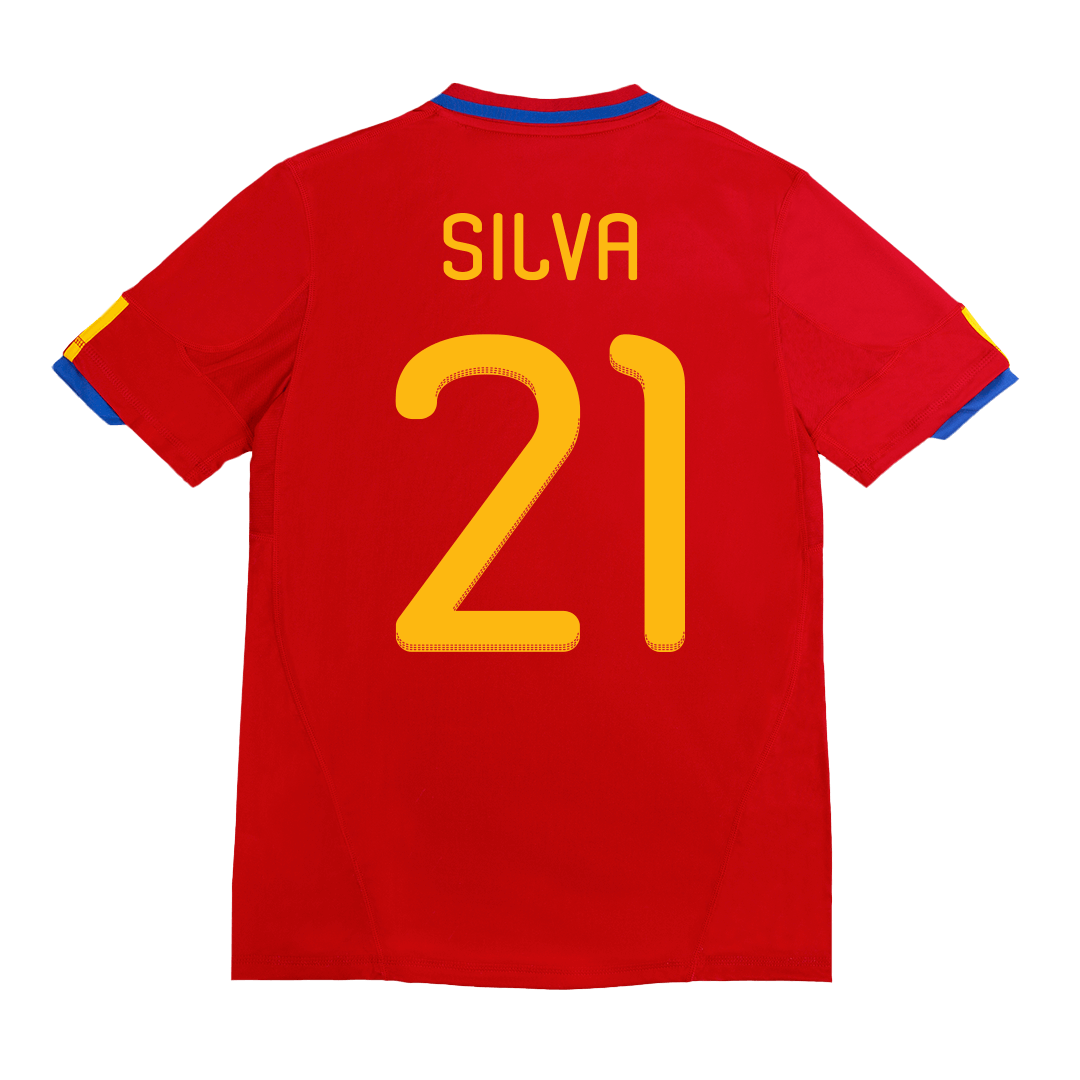 Retro 2010 World Cup SILVA #21 Spain Home Soccer Jersey - Pro Jersey Shop