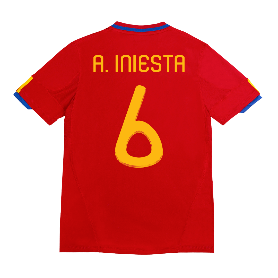 Retro 2010 World Cup A. INIESTA #6 Spain Home Soccer Jersey - Pro Jersey Shop