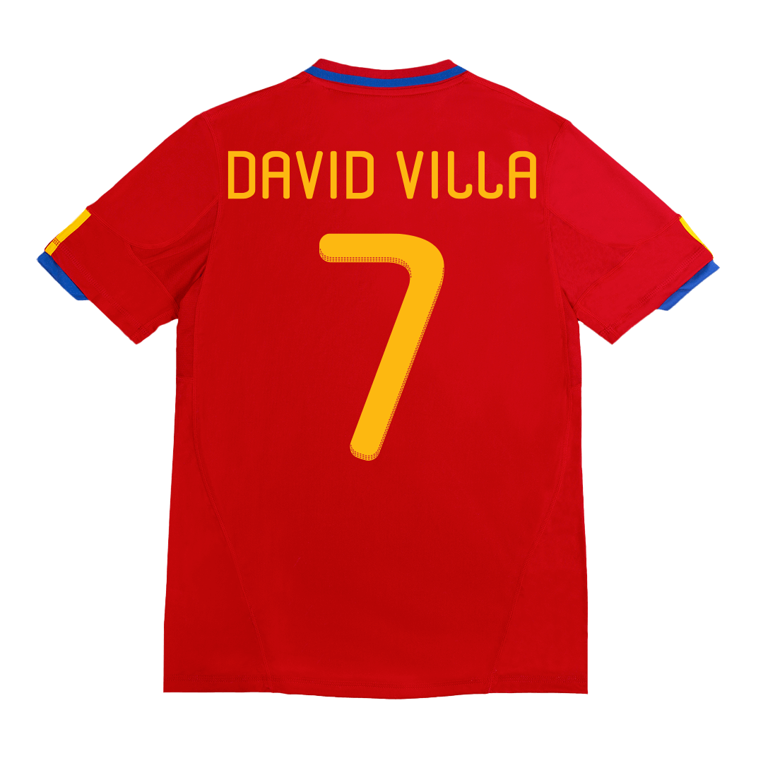 Retro 2010 World Cup DAVID VILLA #7 Spain Home Soccer Jersey - Pro Jersey Shop