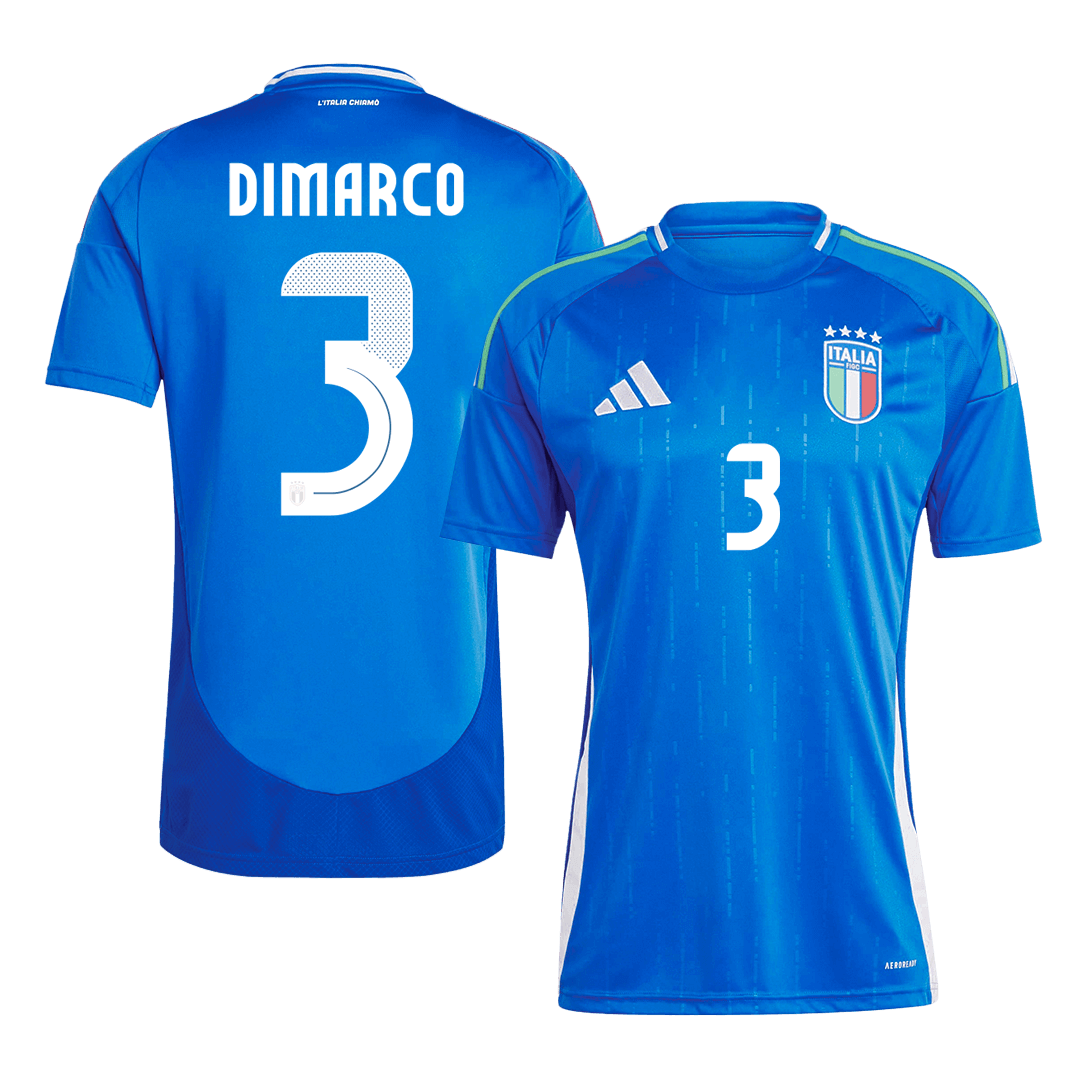 Premium Quality Men's DIMARCO #3 Italy Home Soccer Jersey Shirt Euro - Fan Version - Pro Jersey Shop