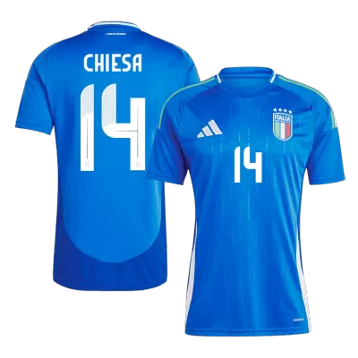 Premium Quality Men's CHIESA #14 Italy Home Soccer Jersey Shirt Euro 2024 - Fan Version - Pro Jersey Shop