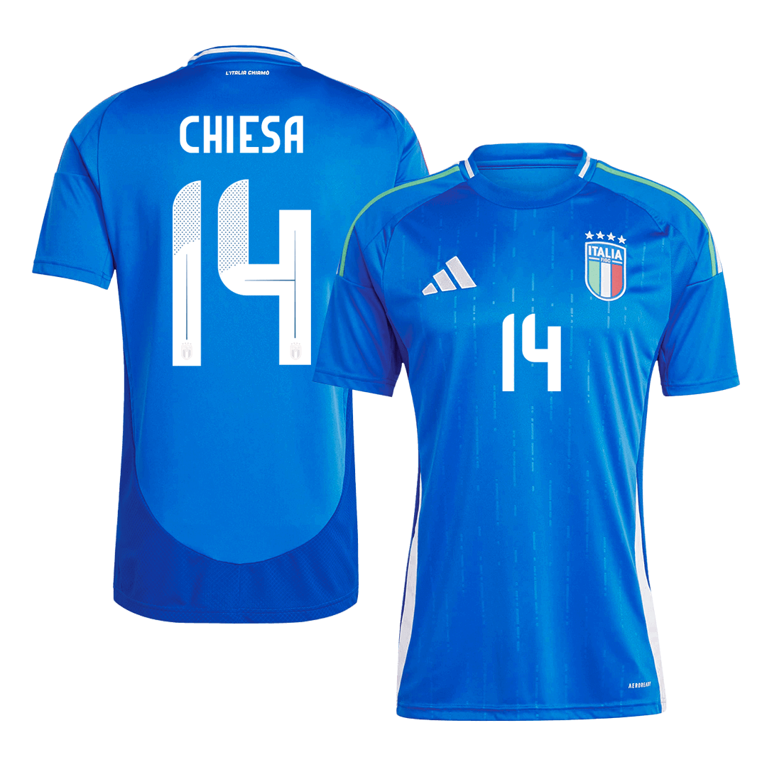 Premium Quality Men's CHIESA #14 Italy Home Soccer Jersey Shirt Euro - Fan Version - Pro Jersey Shop