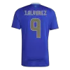 Premium Quality Men's J.ALVAREZ #9 Argentina Away Soccer Jersey Shirt 2024 - Fan Version - Pro Jersey Shop