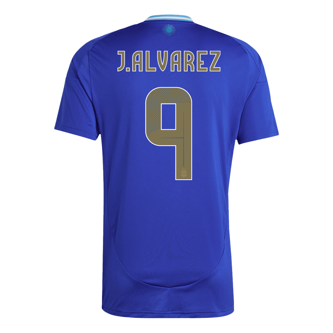 Premium Quality Men's J.ALVAREZ #9 Argentina Away Soccer Jersey Shirt - Fan Version - Pro Jersey Shop