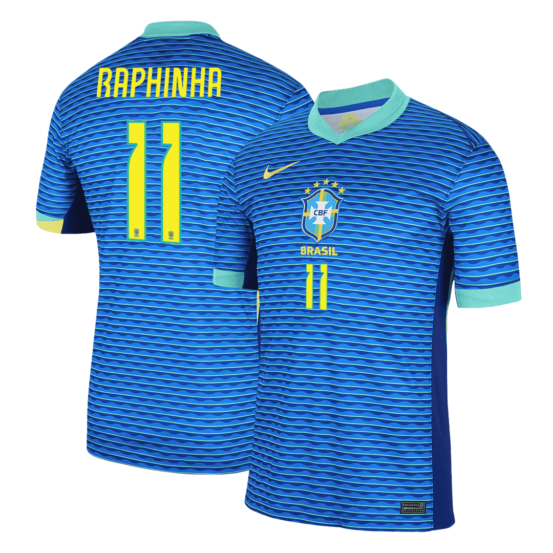 Premium Quality Men's RAPHINHA #11 Brazil Away Soccer Jersey Shirt COPA AMÉRICA - Fan Version - Pro Jersey Shop