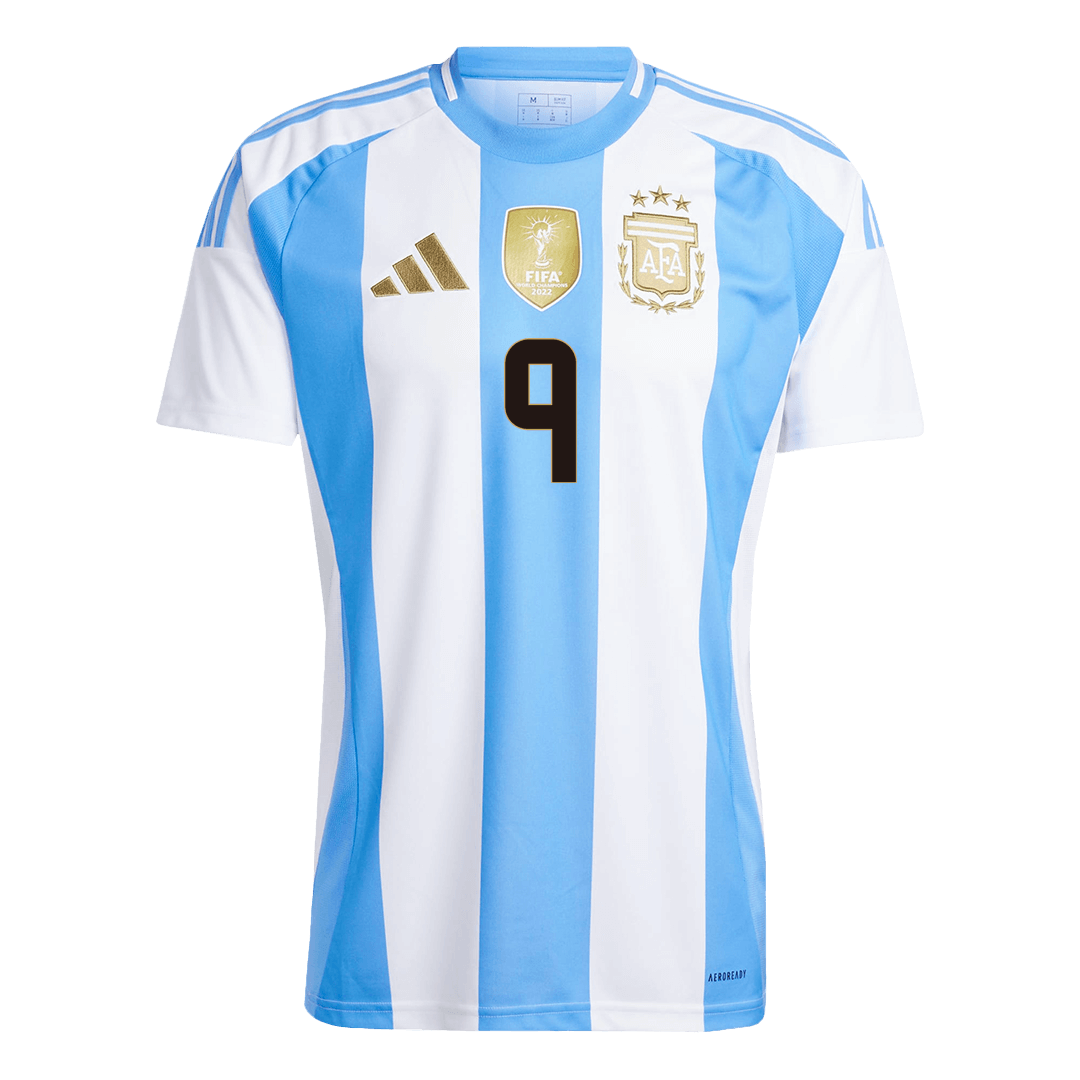 Premium Quality Men's J.ALVAREZ #9 Argentina Home Soccer Jersey Shirt - Fan Version - Pro Jersey Shop