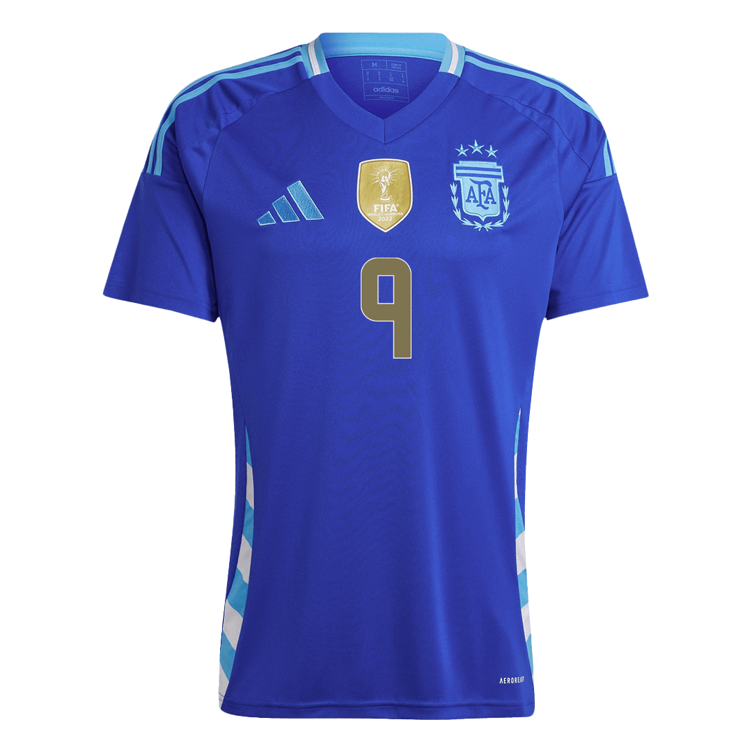 Premium Quality Men's J.ALVAREZ #9 Argentina Away Soccer Jersey Shirt - Fan Version - Pro Jersey Shop
