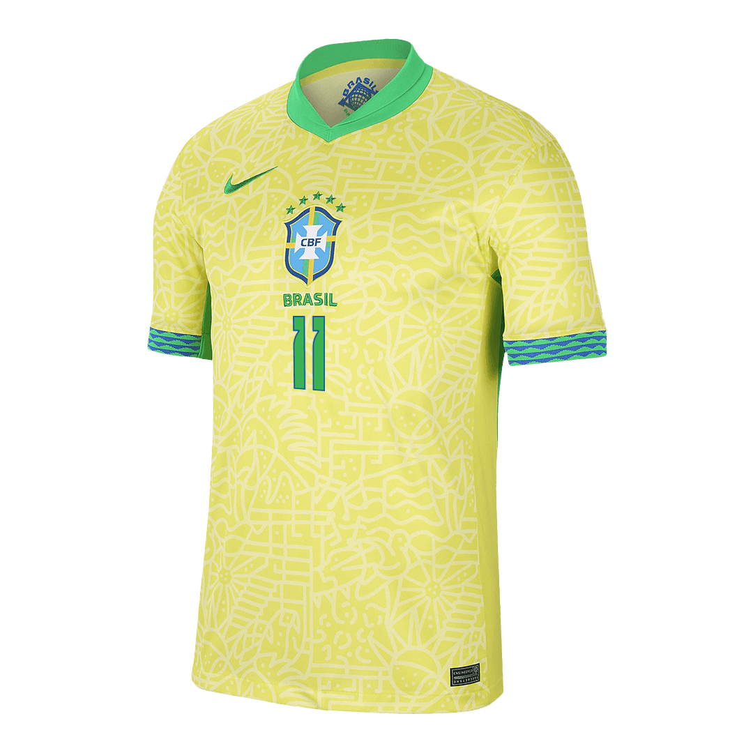 Premium Quality Men's RAPHINHA #11 Brazil Home Soccer Jersey Shirt COPA AMÉRICA - Fan Version - Pro Jersey Shop