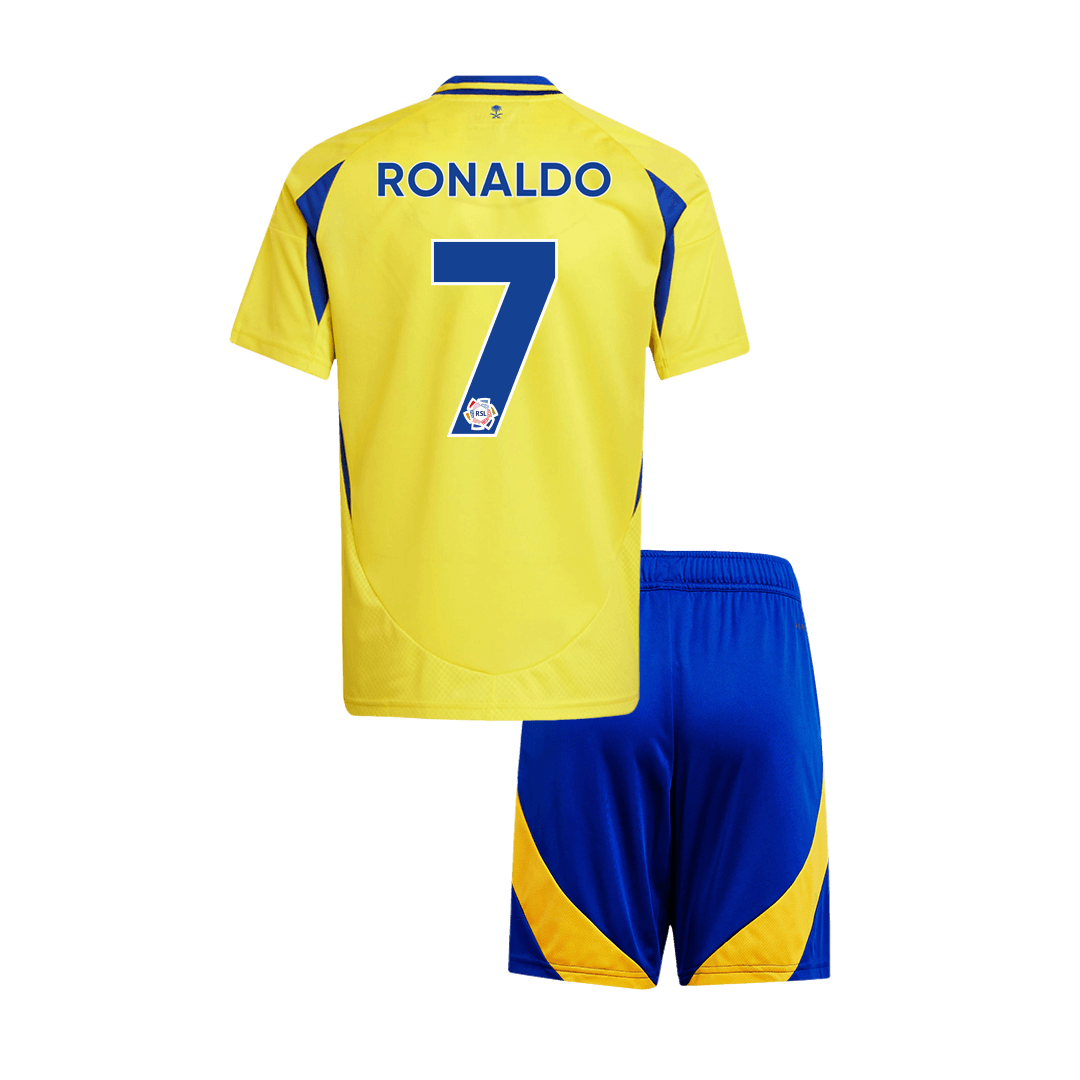 Kids RONALDO #7 Al Nassr Home Soccer Jersey Kit (Jersey+Shorts) - Pro Jersey Shop