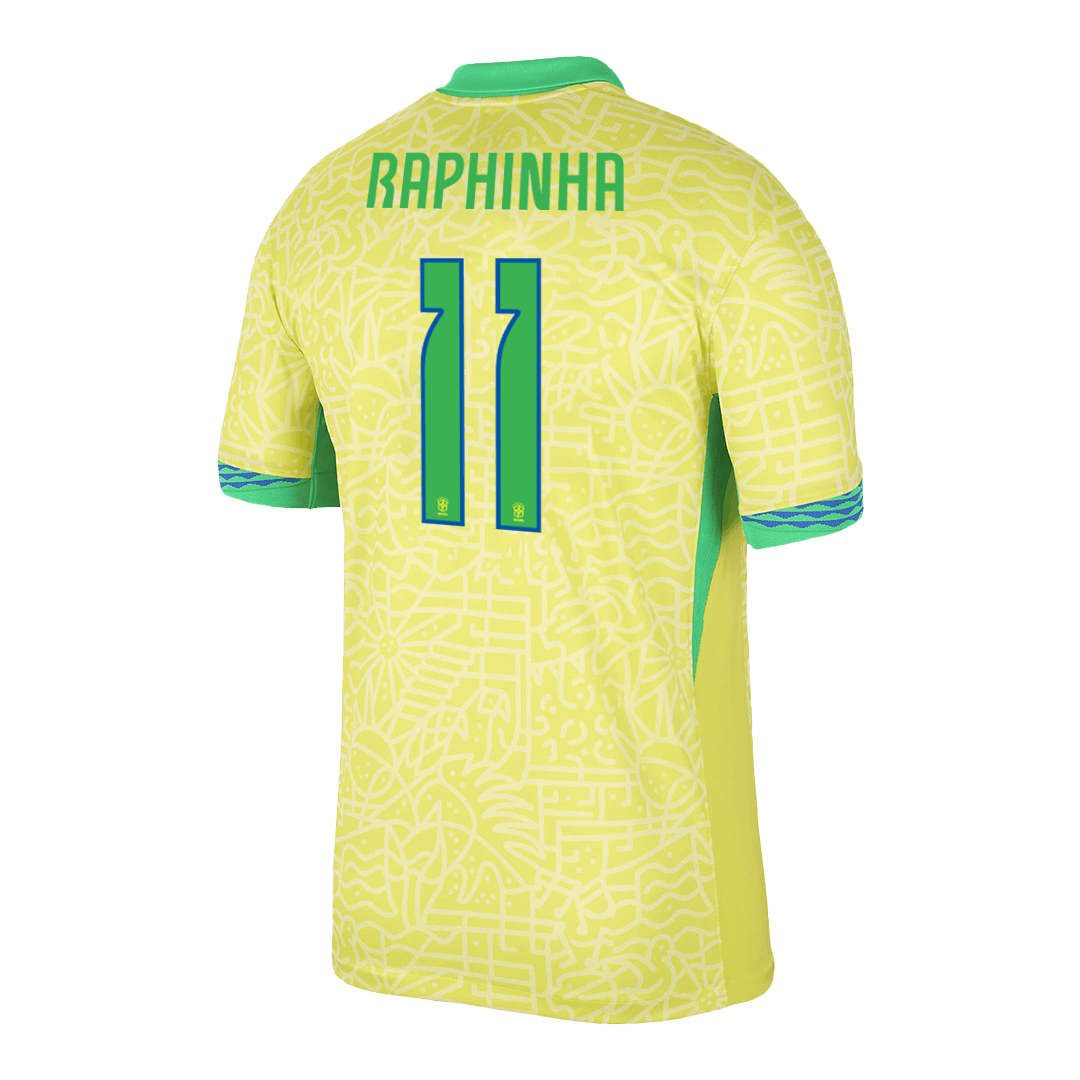 Premium Quality Men's RAPHINHA #11 Brazil Home Soccer Jersey Shirt COPA AMÉRICA - Fan Version - Pro Jersey Shop