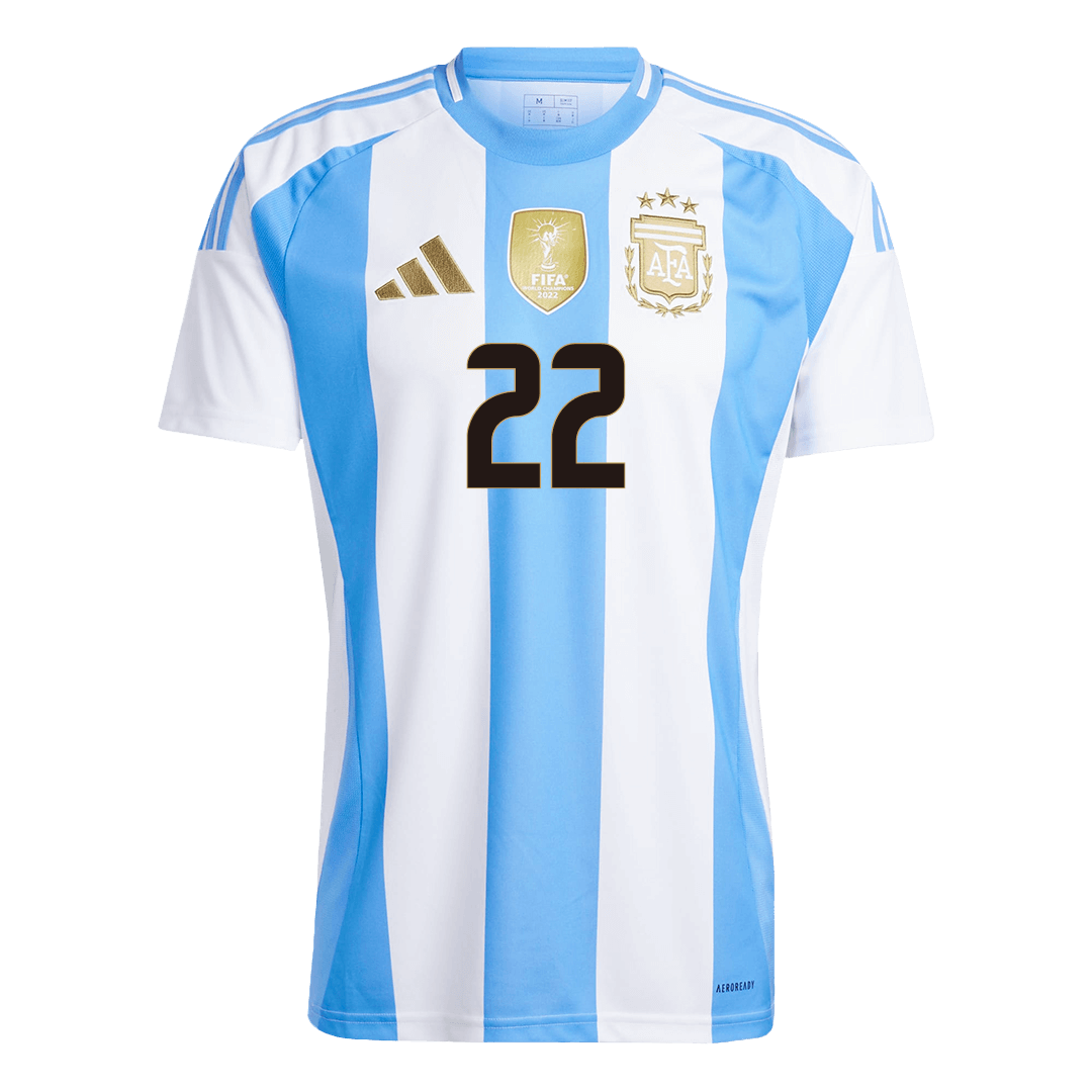 Premium Quality Men's L.MARTÍNEZ #22 Argentina Home Soccer Jersey Shirt - Fan Version - Pro Jersey Shop