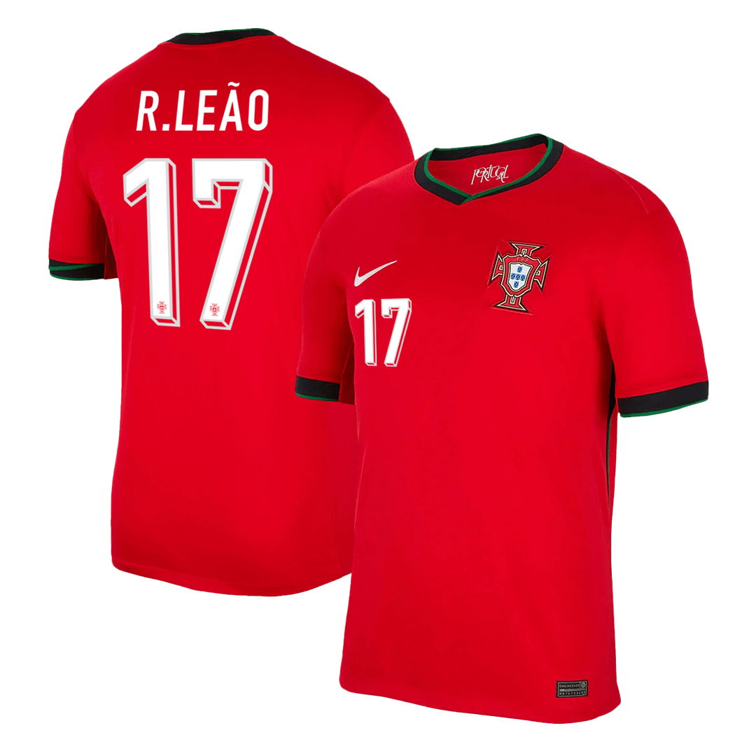 Premium Quality Men's R.LEÃO #17 Portugal Home Soccer Jersey Shirt Euro - Fan Version - Pro Jersey Shop