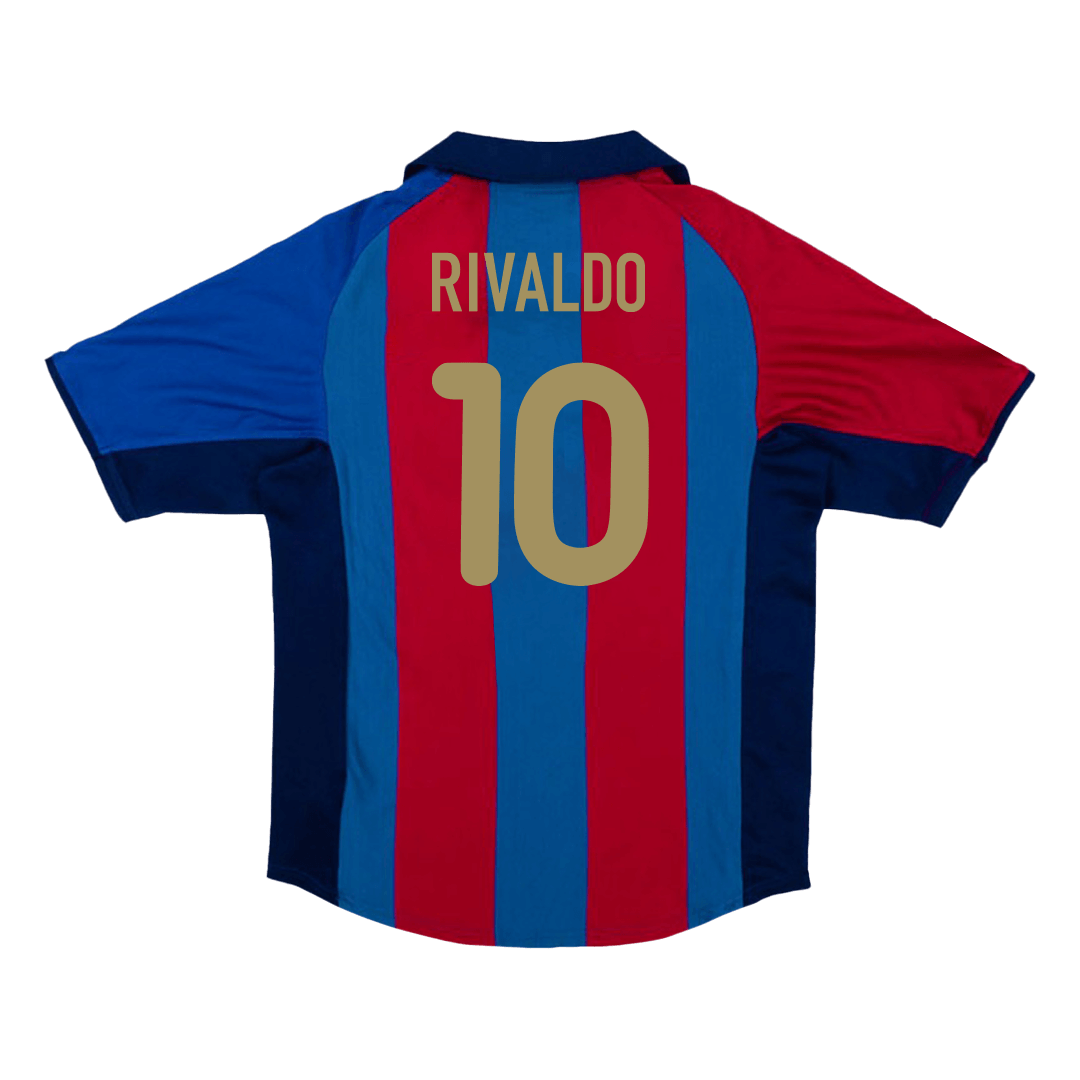 Retro 2001/02 RIVALDO #10 Barcelona Home Soccer Jersey - Pro Jersey Shop