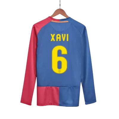 UCL Men's Retro 2008/09 Replica XAVI #6 Barcelona Home Long Sleeves Soccer Jersey Shirt - Pro Jersey Shop