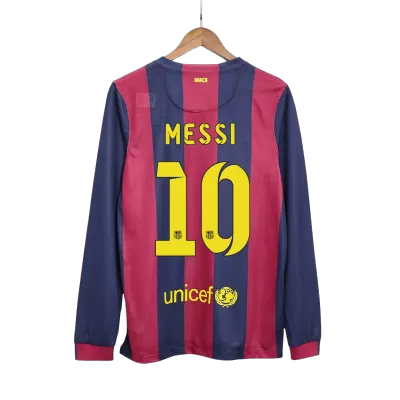 Men's Retro 2014/15 Replica MESSI #10 Barcelona Home Long Sleeves Soccer Jersey Shirt - Pro Jersey Shop