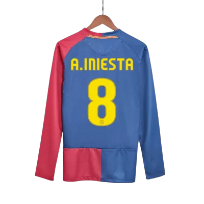 Retro 2008/09 A.INIESTA #8 Barcelona Home Long Sleeves Soccer Jersey - Pro Jersey Shop