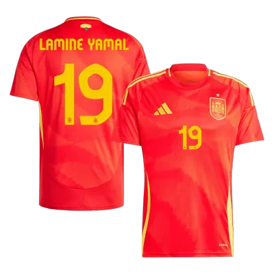 Premium Quality Men's LAMINE YAMAL #19 Spain Home Soccer Jersey Shirt Euro 2024 - Fan Version - Pro Jersey Shop