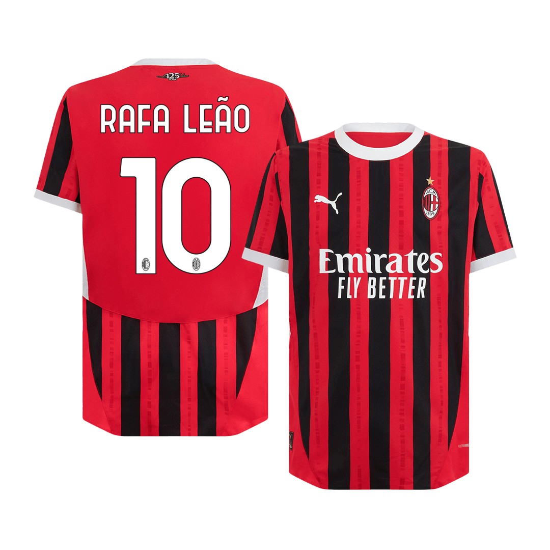 Men's Authentic RAFA LEÃO #10 AC Milan Home Soccer Jersey Shirt - Player Version - Pro Jersey Shop