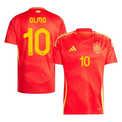 Premium Quality Men's OLMO #10 Spain Home Soccer Jersey Shirt Euro 2024 - Fan Version - Pro Jersey Shop