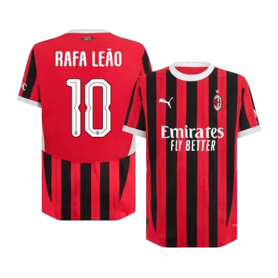 UCL Men's Authentic RAFA LEÃO #10 AC Milan Home Soccer Jersey Shirt 2024/25 - Player Version - Pro Jersey Shop