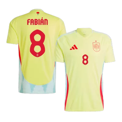 Men's FABIÁN #8 Spain Away Soccer Jersey Shirt Euro 2024 - Fan Version - Pro Jersey Shop