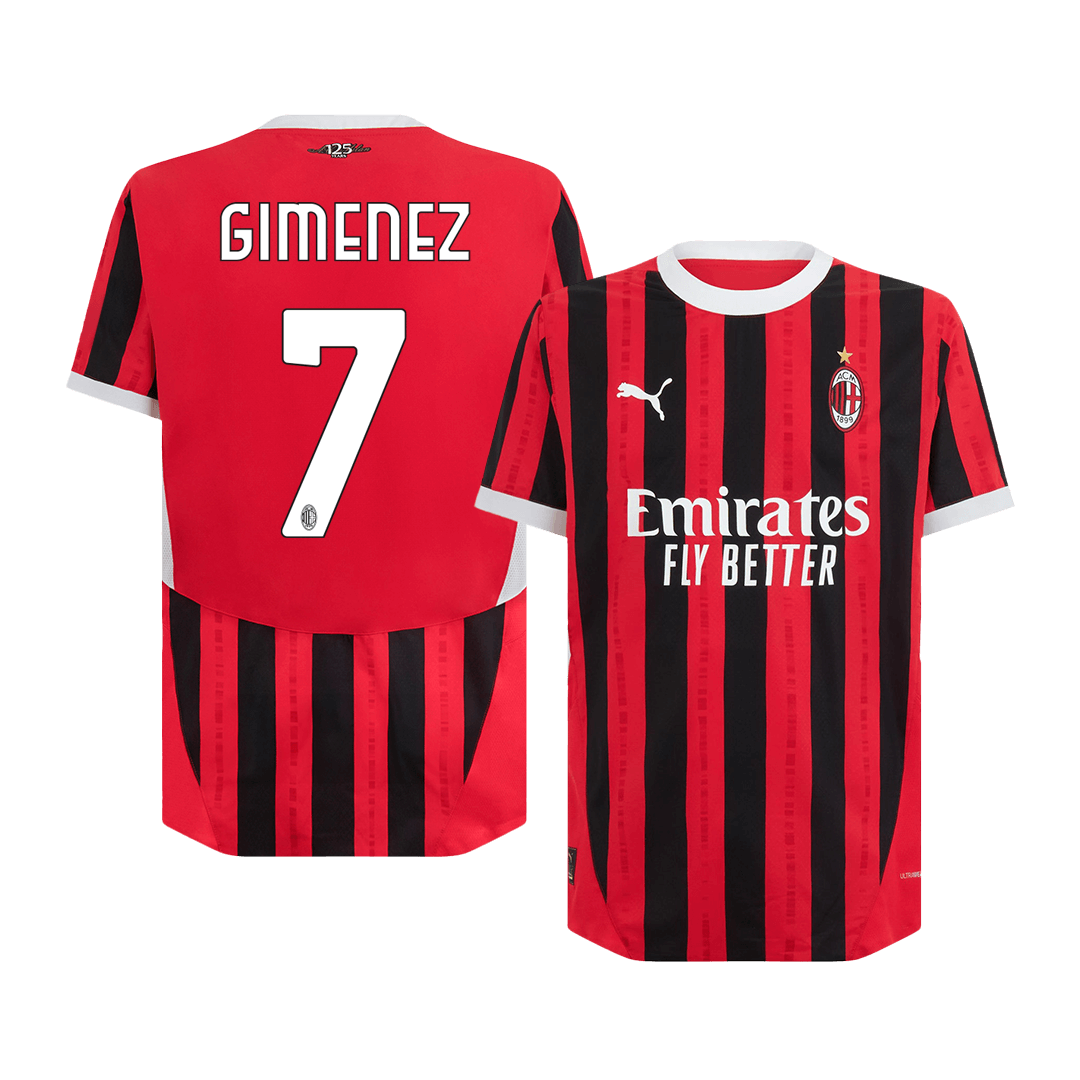 Men's Authentic GIMENEZ #7 AC Milan Home Soccer Jersey Shirt - Player Version - Pro Jersey Shop