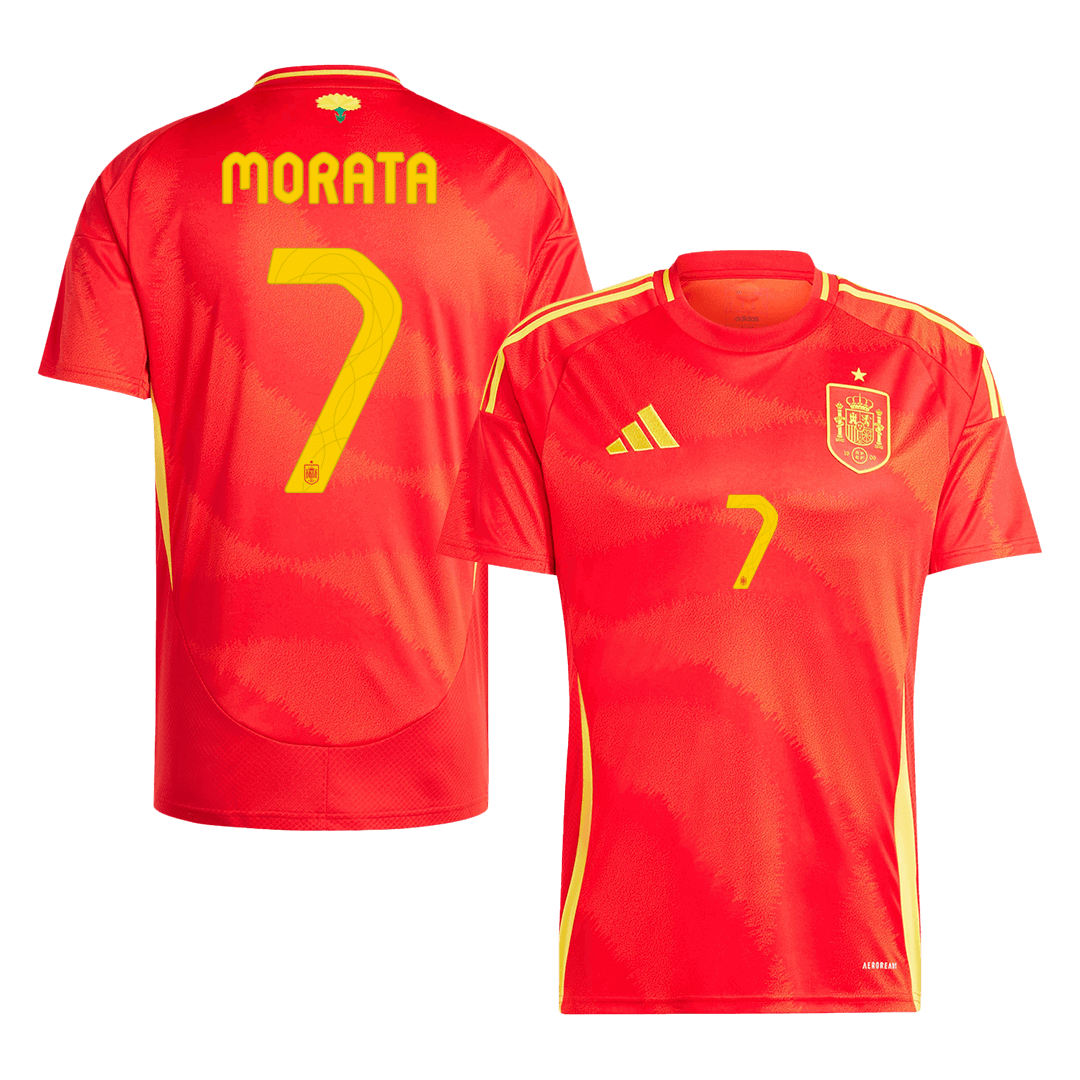 Premium Quality Men's MORATA #7 Spain Home Soccer Jersey Shirt Euro - Fan Version - Pro Jersey Shop