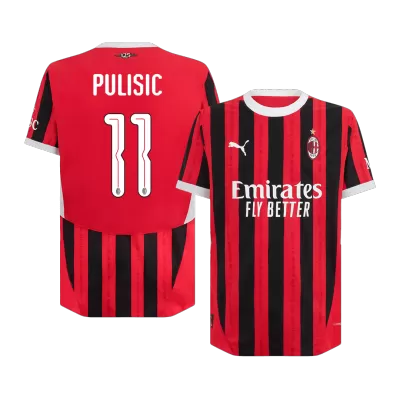 UCL Men's Authentic PULISIC #11 AC Milan Home Soccer Jersey Shirt 2024/25 - Player Version - Pro Jersey Shop