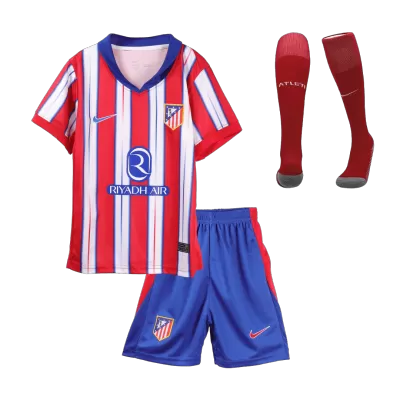 Kids Atletico Madrid Home Soccer Jersey Whole Kit (Jersey+Shorts+Socks) 2024/25 - Pro Jersey Shop