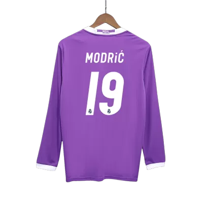 Men's Retro 2016/17 Replica MODRIĆ #19 Real Madrid Away Long Sleeves Soccer Jersey Shirt - Pro Jersey Shop