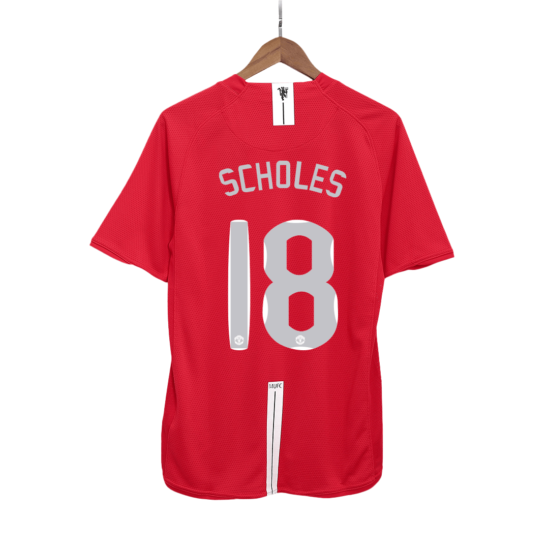 Retro 2007/08 SCHOLES #18 Manchester United Home Soccer Jersey - Pro Jersey Shop