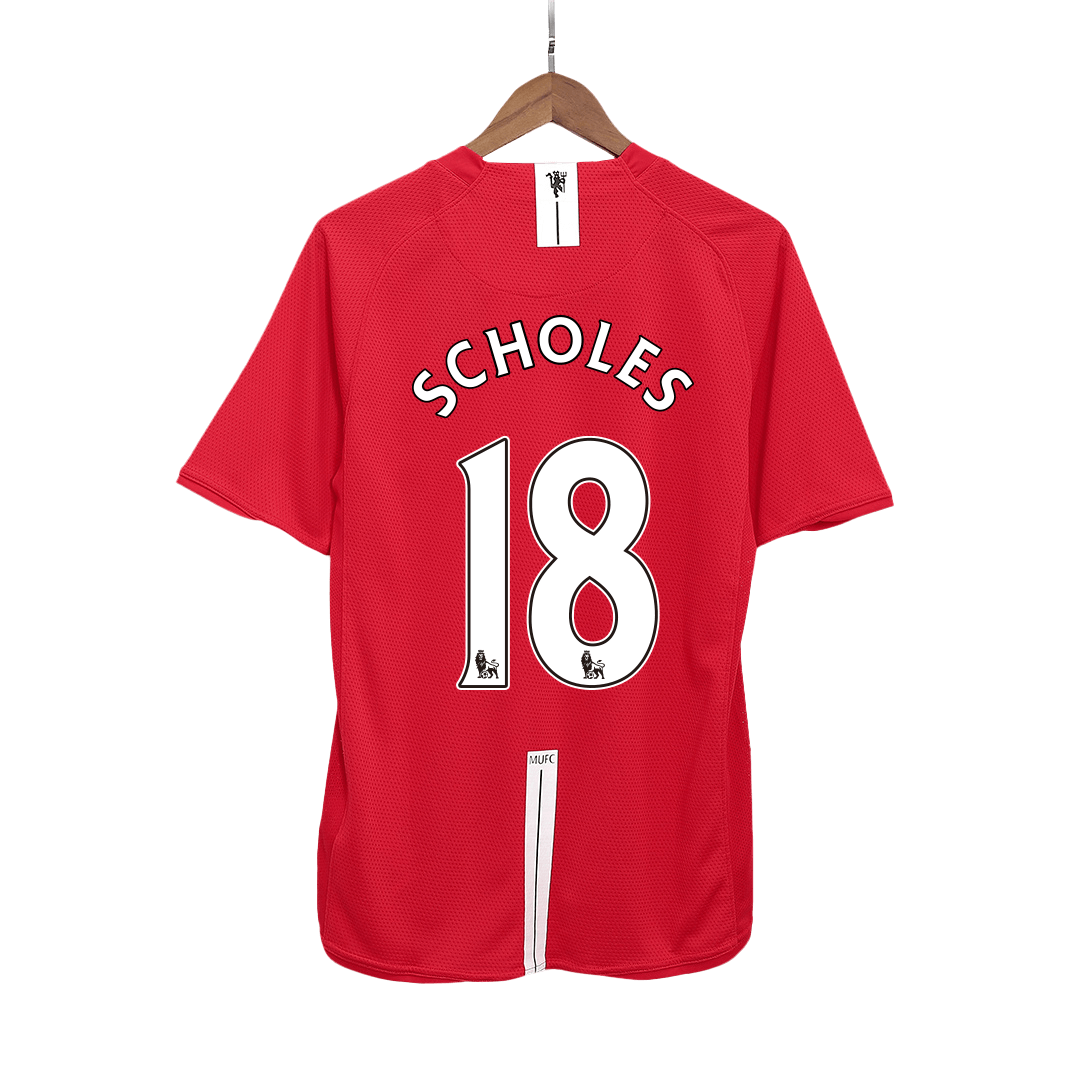 Retro 2007/08 SCHOLES #18 Manchester United Home Soccer Jersey - Pro Jersey Shop
