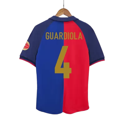 Men's Retro 1999/00 GUARDIOLA #4 Barcelona Home 100th Anniversary Soccer Jersey Shirt - Pro Jersey Shop