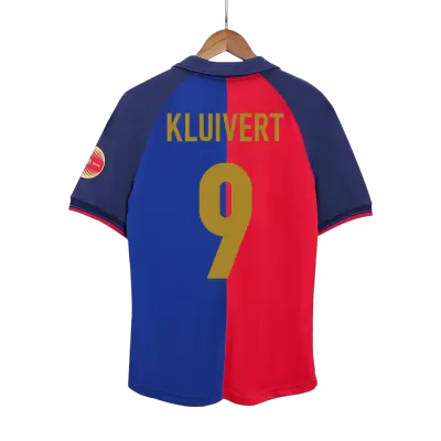 Men's Retro 1999/00 KLUIVERT #9 Barcelona Home 100th Anniversary Soccer Jersey Shirt - Pro Jersey Shop