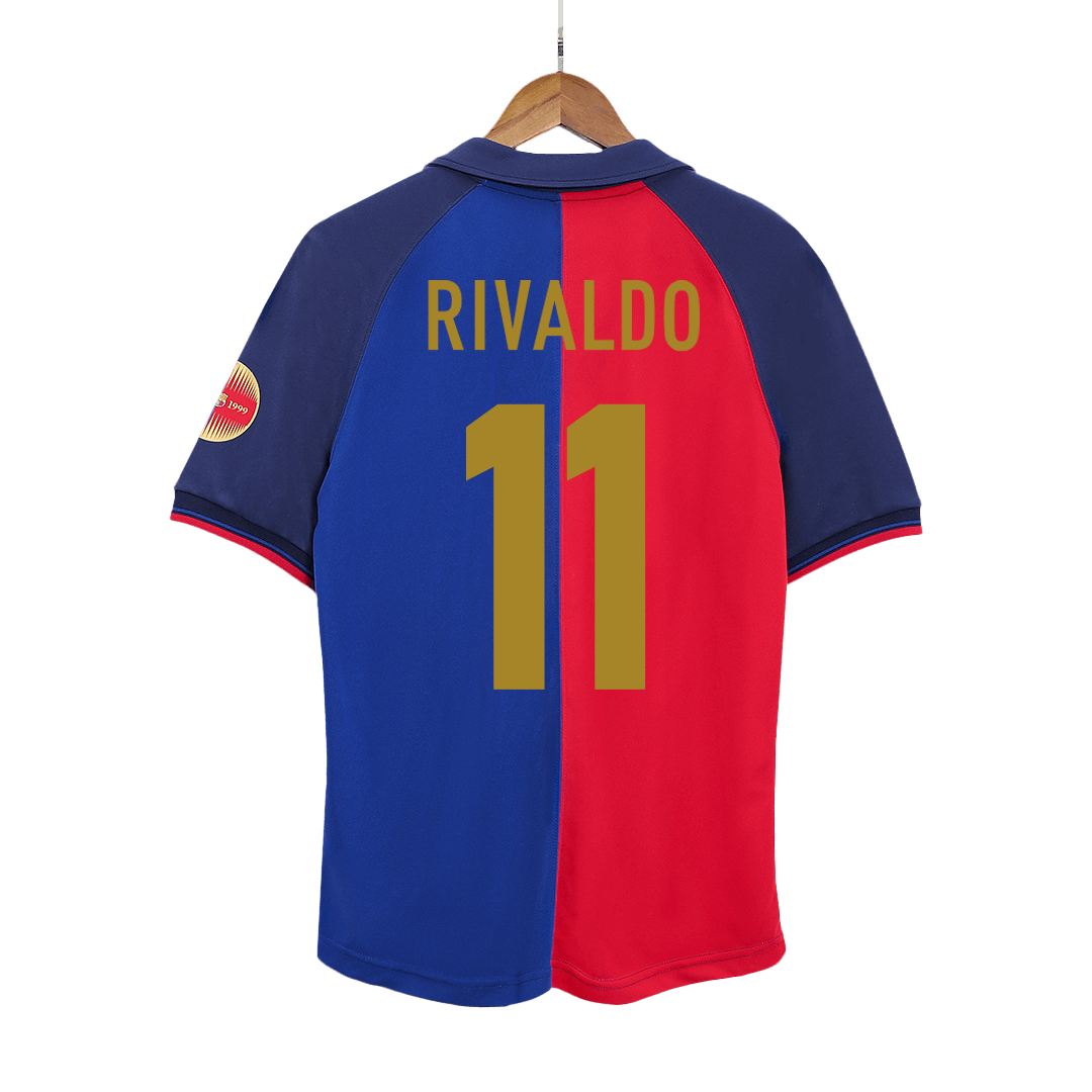 Retro 1999/00 RIVALDO #11 Barcelona Home 100th Anniversary Soccer Jersey - Pro Jersey Shop