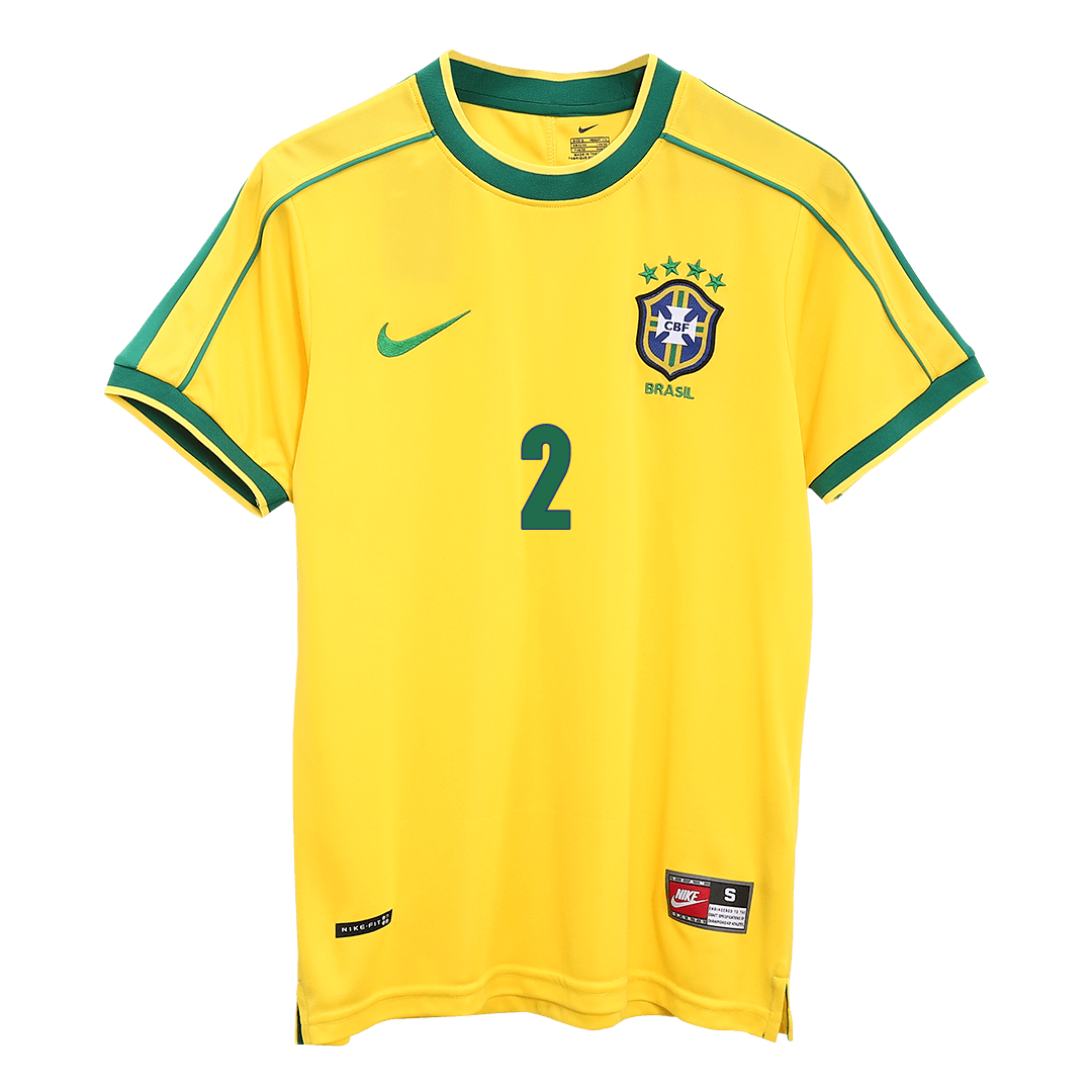 Retro 1998 World Cup CAFU #2 Brazil Home Soccer Jersey - Pro Jersey Shop