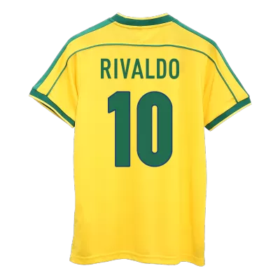 Men's Retro 1998 World Cup RIVALDO #10 Brazil Home Soccer Jersey Shirt - Pro Jersey Shop