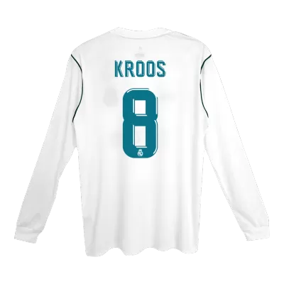 Men's Retro 2017/18 Replica KROOS #8 Real Madrid Home Long Sleeves Soccer Jersey Shirt - Pro Jersey Shop